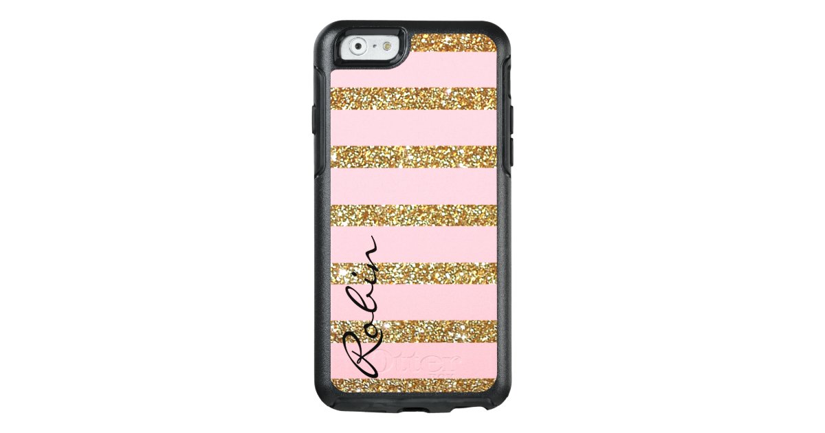 Glitz Gold And Pink Otterbox Iphone 6s Case Zazzle Com
