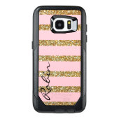 Glitz Gold and Pink Otterbox Samsung S7 Edge Case (Back)