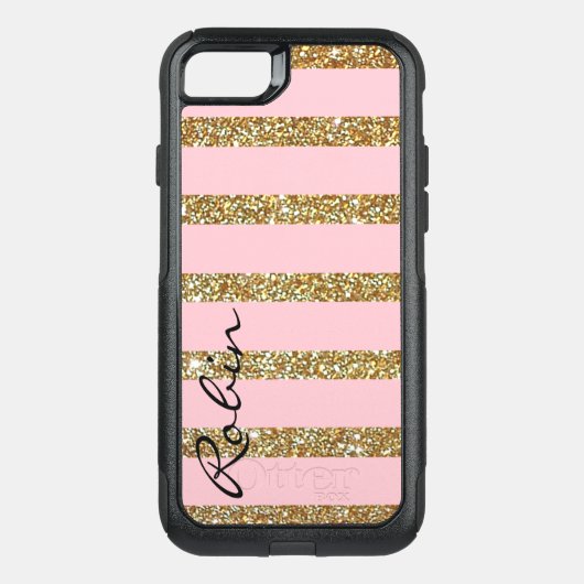 Glitz Gold and Pink Otterbox Samsung S7 Edge Case (Back)