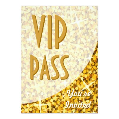 Glitz Gold Black Curve Vip Pass Invitation Zazzle Com