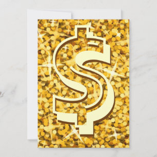 Glitz "Gold" dollar '$' invitation