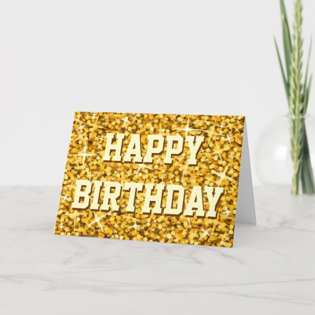 Glitz "Gold" 'Happy Birthday' card front text (Front)