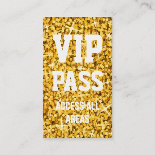 Glitz Gold VIP PASS business card