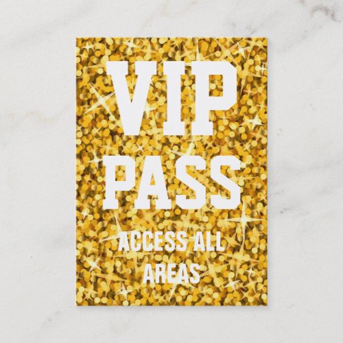 Glitz "Gold" 'VIP PASS' business card chubby