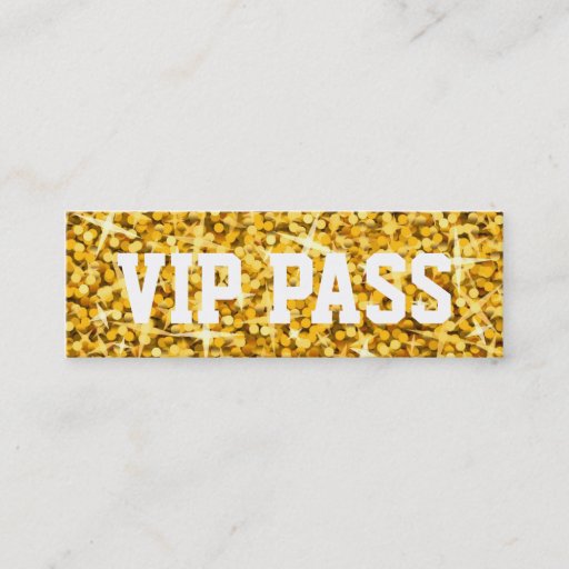 Customizable Glitz "Gold" 'VIP PASS' business card skinny