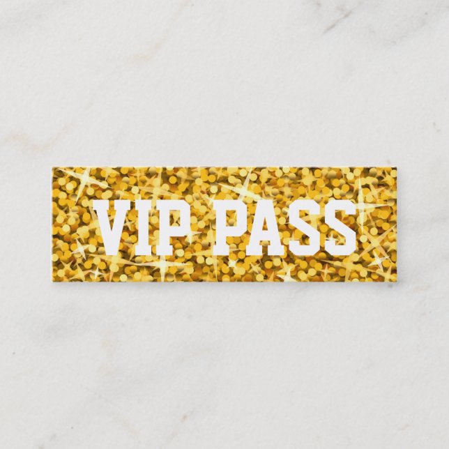Glitz "Gold" 'VIP PASS' business card skinny (Front)