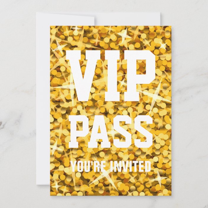 Glitz Gold Vip Pass Invitation