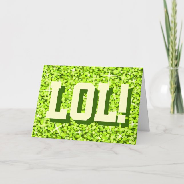 Glitz Lime 'LOL!' 'Happy Birthday' card (Front)