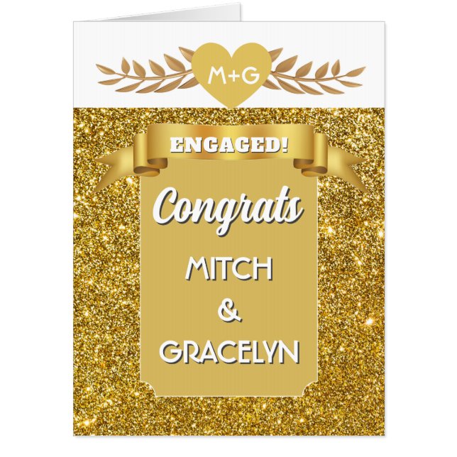 Glitz 'n glamour! Custom Engagement BIG card (Front)