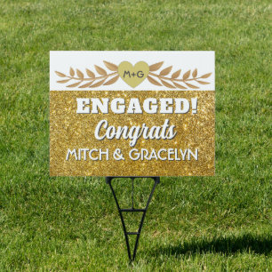 Glitz 'n glamour! Custom Engagement yard sign