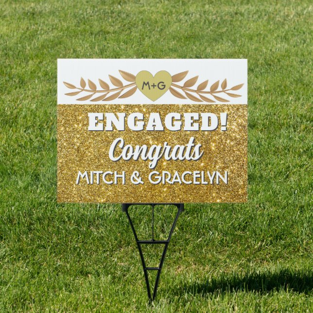 Glitz 'n glamour! Custom Engagement yard sign (Insitu)