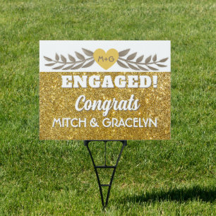 Glitz 'n glamour! Custom Engagement yard sign