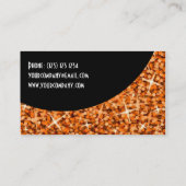 Glitz Orange Black Curve business card template (Back)