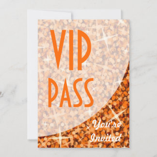 Glitz Orange curve "VIP Pass" invitation