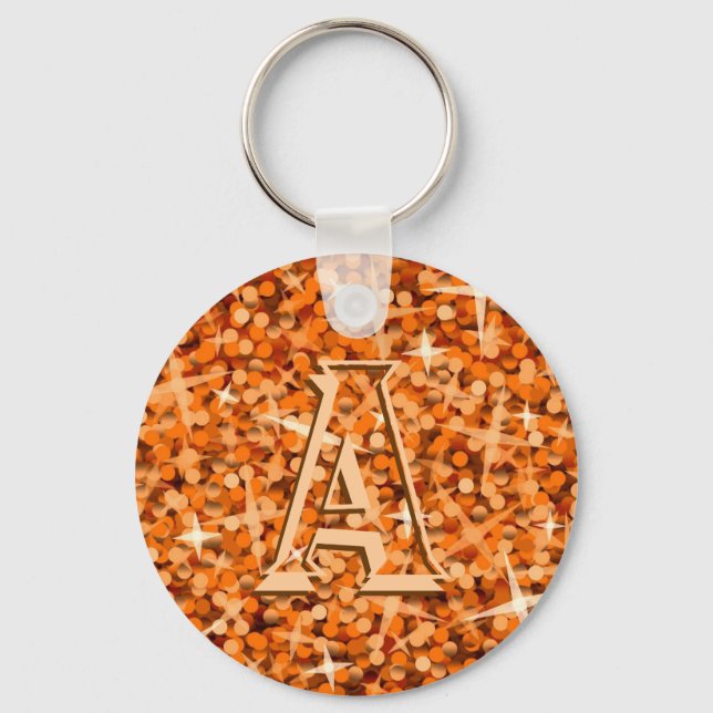 Glitz Orange 'monogram' keychain (Front)