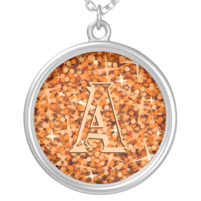 Glitz Orange 'monogram' necklace (Front)