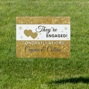 Glitz!! Personalized Engagement yard Sign