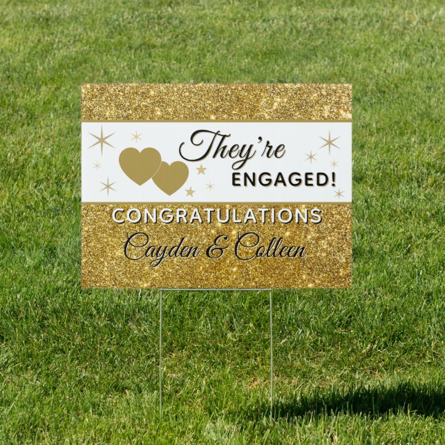 Glitz!! Personalized Engagement yard Sign (Insitu)