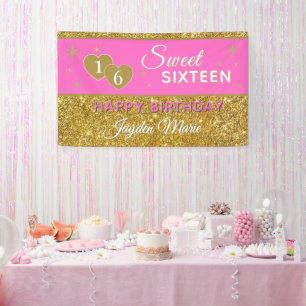 Glitz!! Personalized Sweet 16 birthday Banner