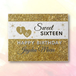 Glitz!! Personalized Sweet 16 birthday Jigsaw Puzzle