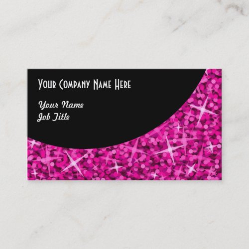 Glitz Pink Black Curve business card template