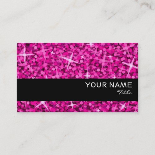 Glitz Pink Black stripe business card template
