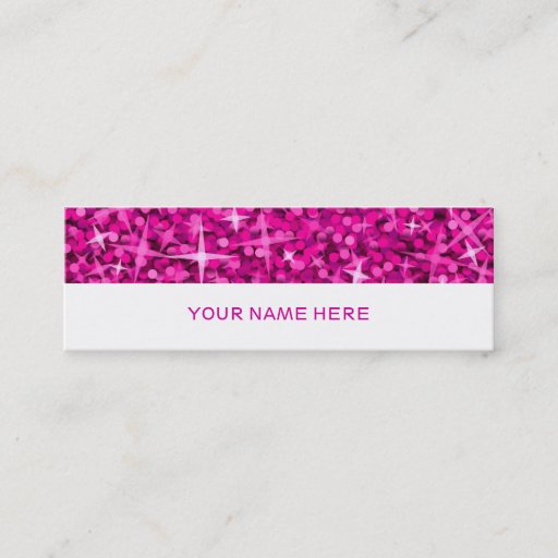 Customizable Glitz Pink business card skinny white