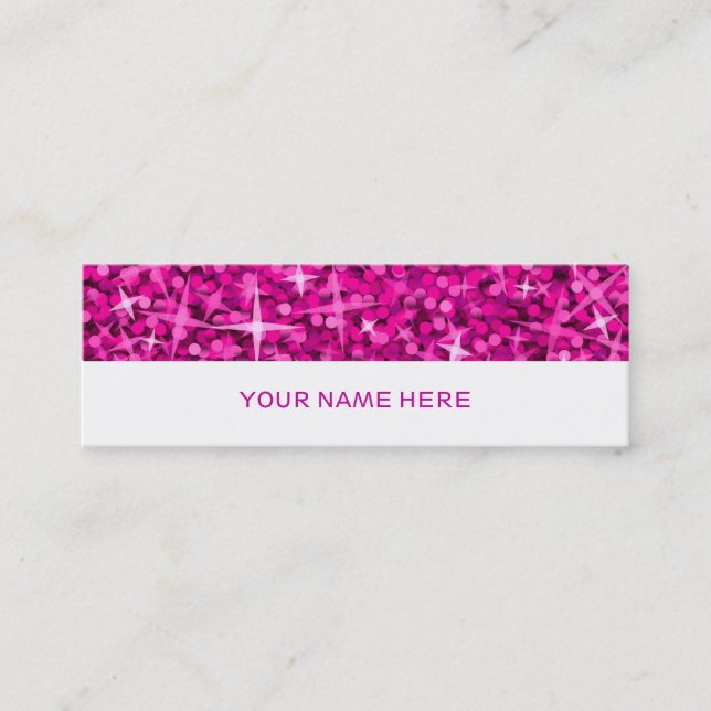 Glitz Pink business card skinny white (Front)