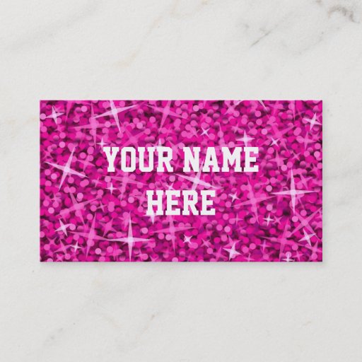 Customizable Glitz Pink business card template