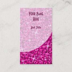 Glitz Pink Curve business card portrait