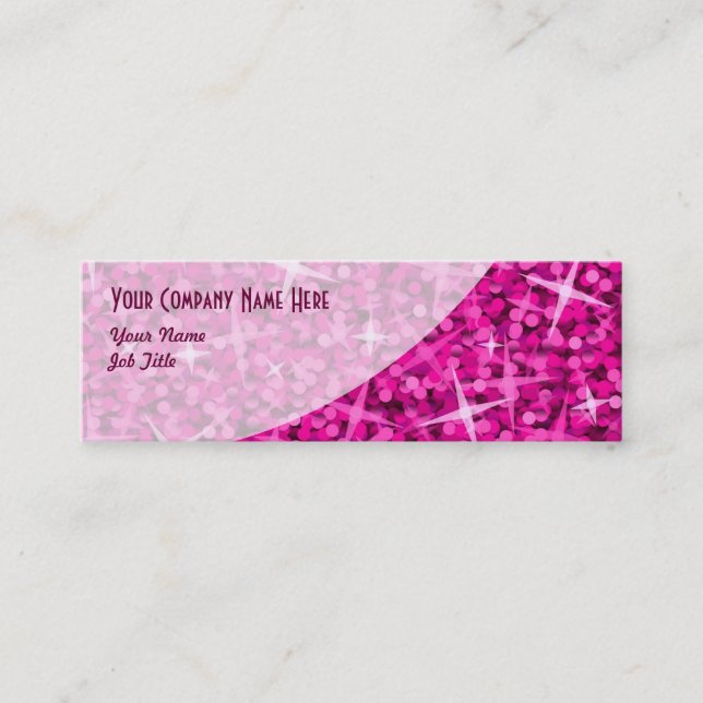 Glitz Pink Curve business card skinny (Front)