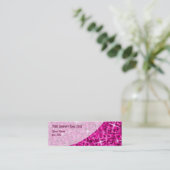 Glitz Pink Curve business card skinny (Standing Front)
