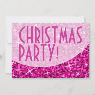 Glitz Pink curve 'Christmas Party' invitation