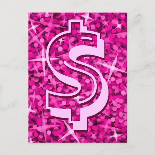 Glitz Pink dollar  postcard