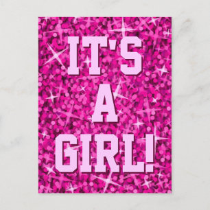 Glitz Pink 'It's a Girl!' postcard