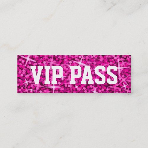 Glitz Pink 'VIP PASS' business card skinny
