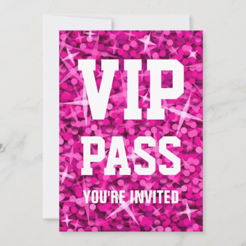 Glitz Pink VIP PASS invitation