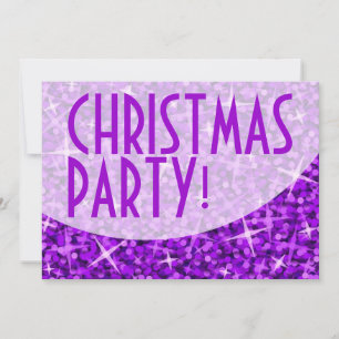 Glitz Purple curve 'Christmas Party' invitation