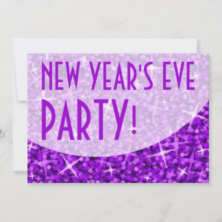 Glitz Purple curve New Year's Eve Party invitation
