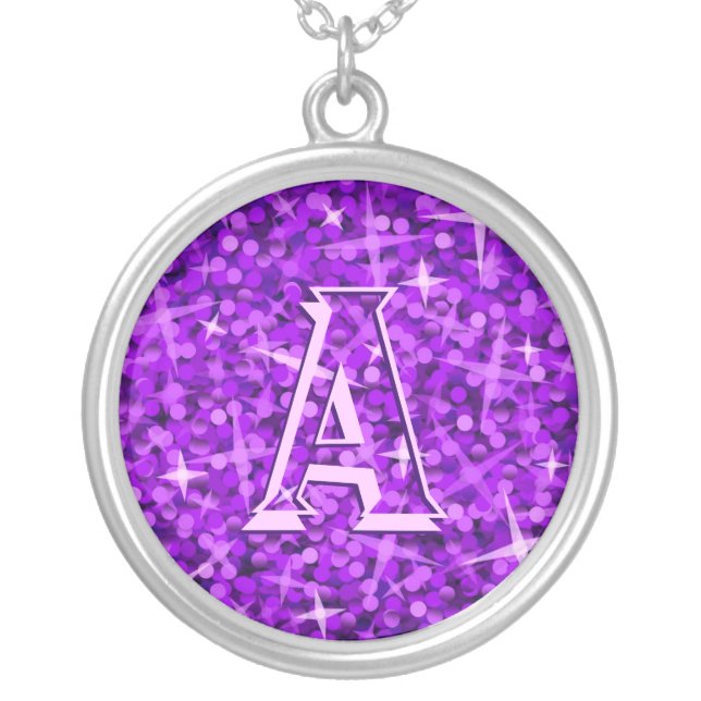 Glitz Purple 'monogram' necklace (Front)