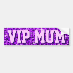 Glitz Purple 'VIP MUM' bumper sticker