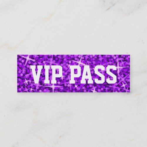 Glitz Purple 'VIP PASS' business card skinny