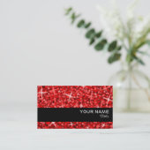 Glitz Red Black stripe business card template (Standing Front)