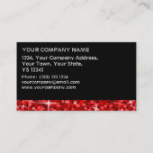 Glitz Red Black stripe business card template (Back)