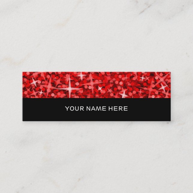 Glitz Red business card skinny black (Front)