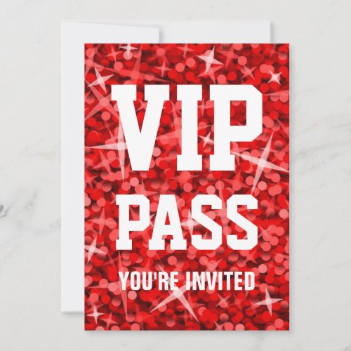 Glitz Red 'VIP PASS' invitation
