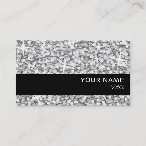 Glitz "Silver" Black stripe business card template