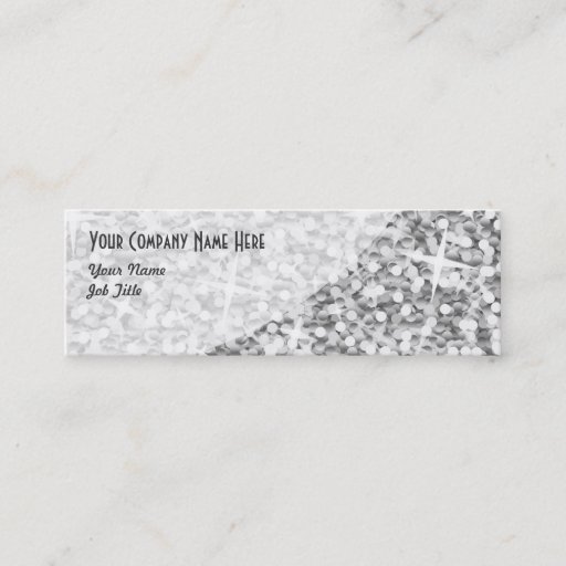 Customizable Glitz "Silver" Curve business card skinny