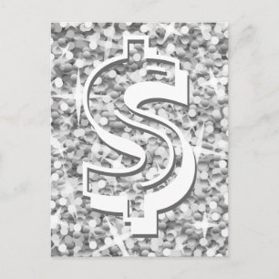 Glitz "Silver" dollar '$' postcard