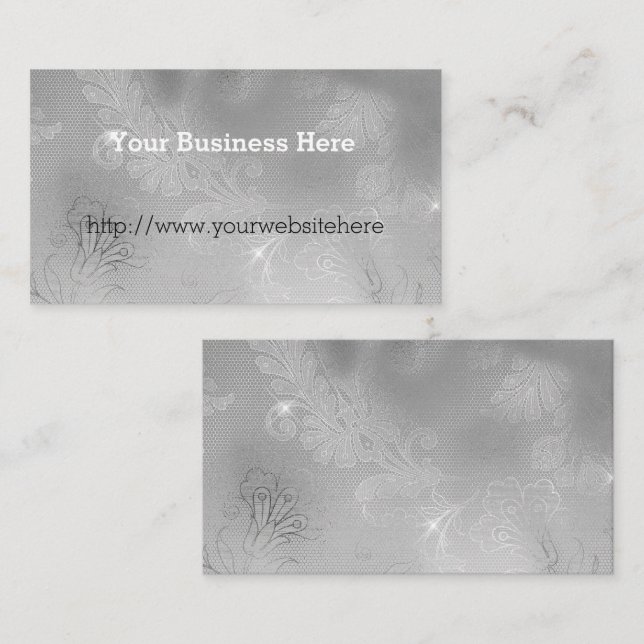 Glitz Silver Lace Business Card (Front/Back)